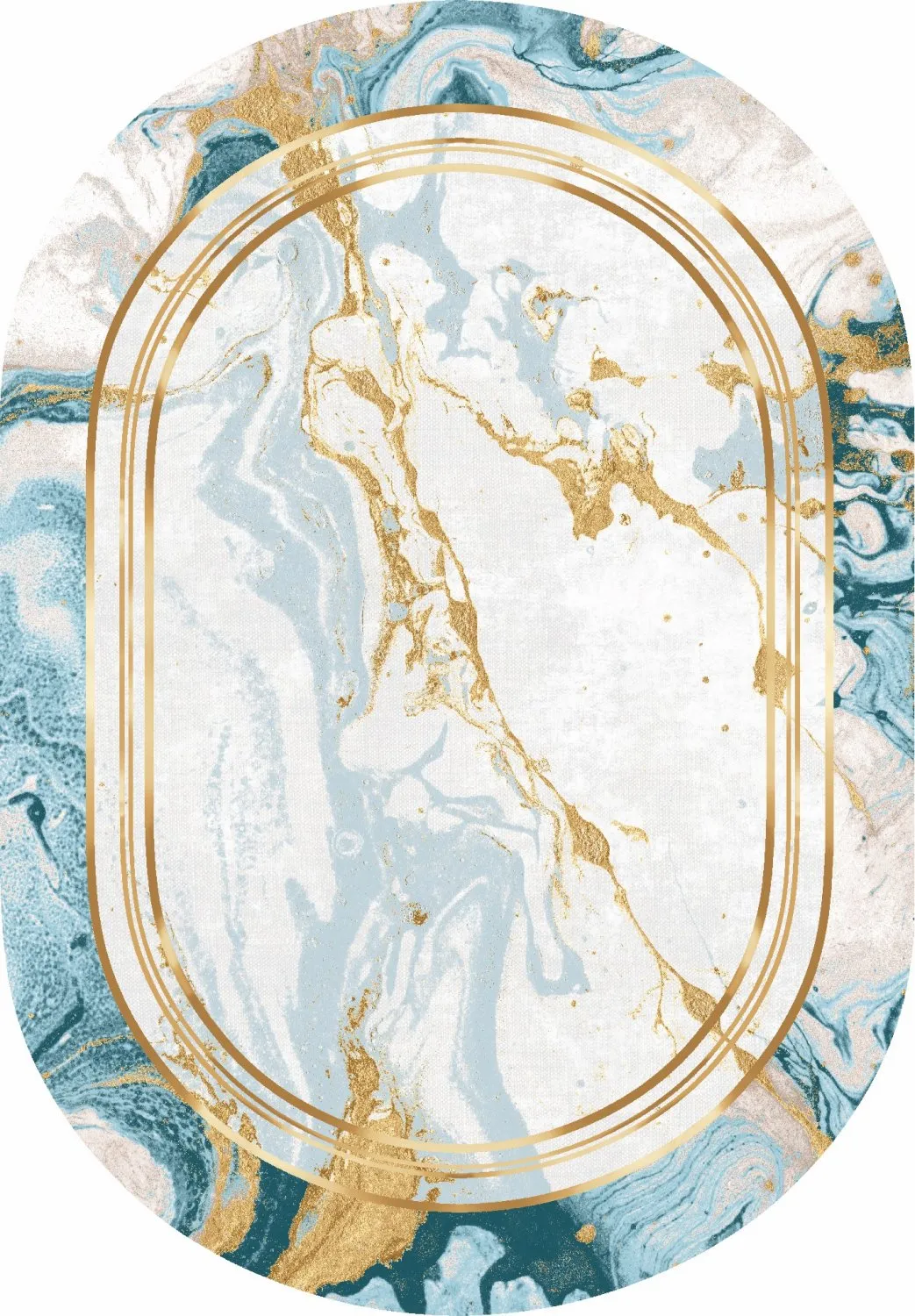 Oval rug - Emery (blue)