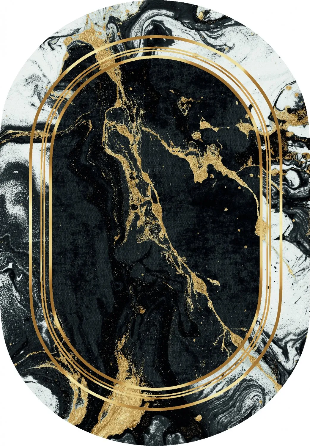Oval rug - Emery (black)