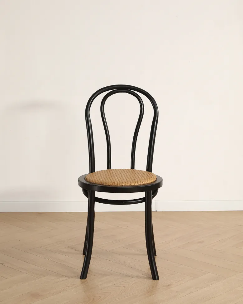 Chair - Bistro (rattan/black) - 2 pcs