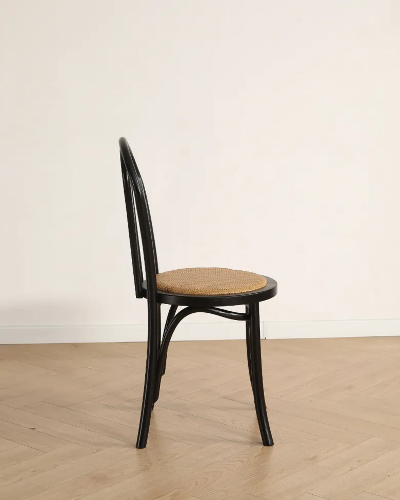 Chair - Bistro (rattan/black) - 2 pcs