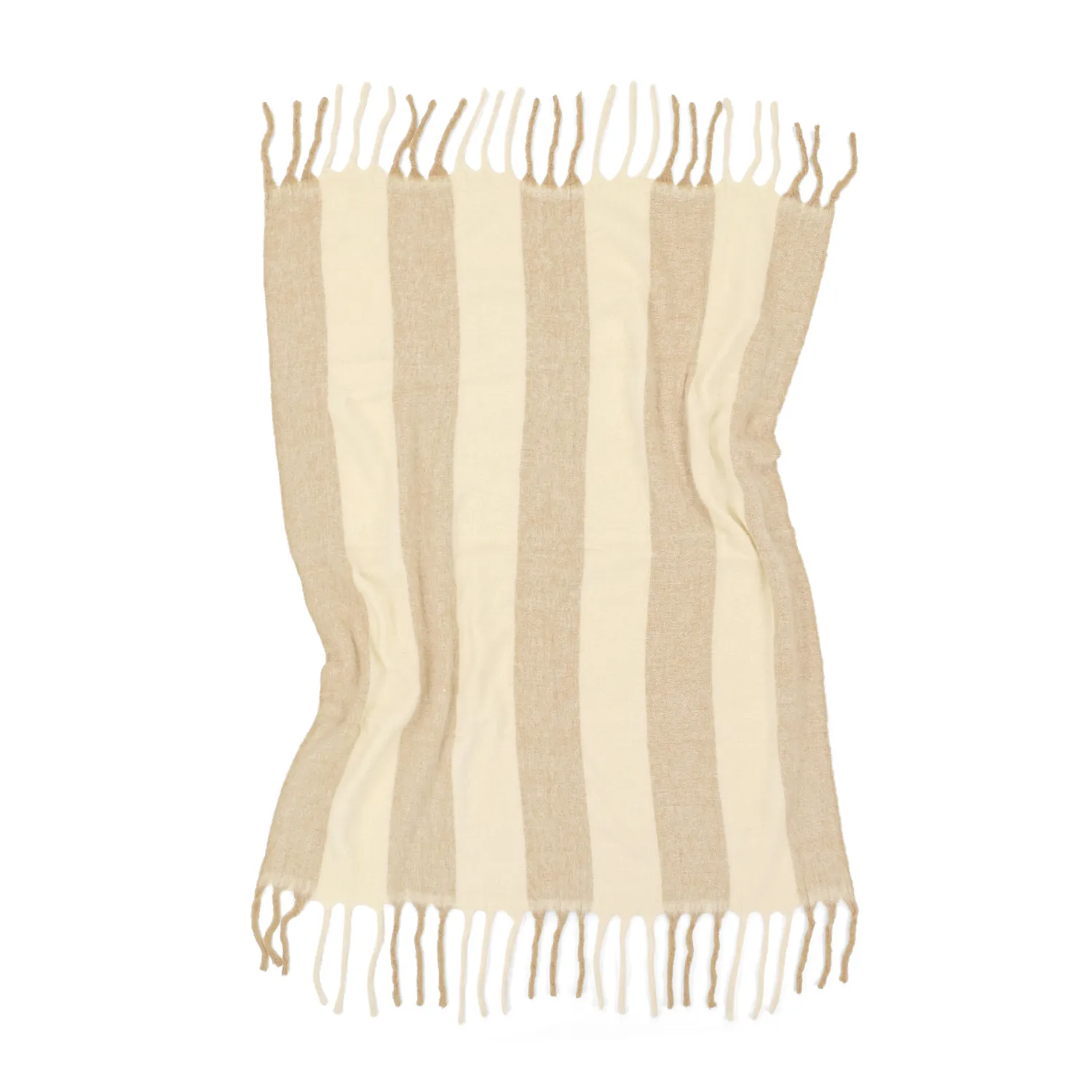 Throws - Wool blend throw - Beatriz Stripe (beige/white)