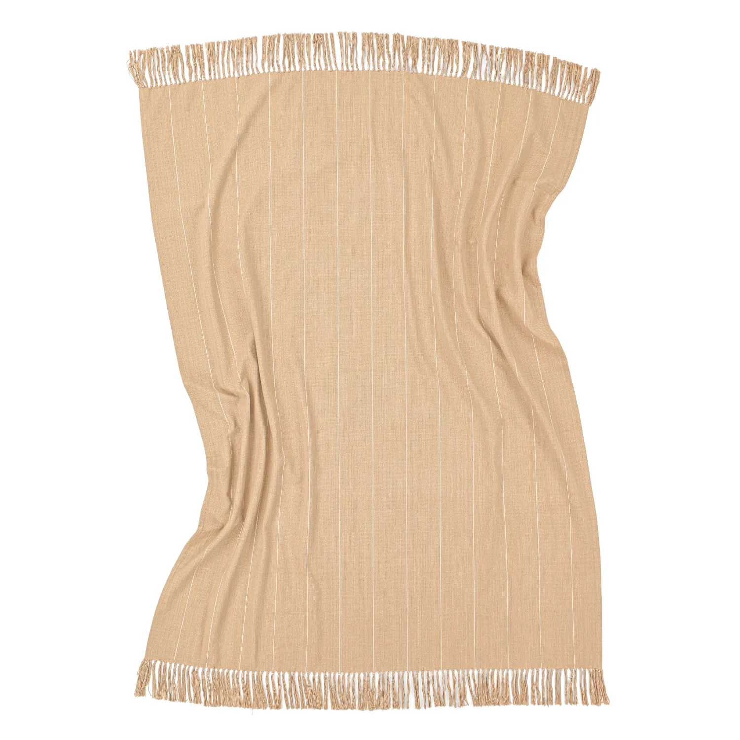 Throws - Cotton throw - Martina Stripe (beige/white)