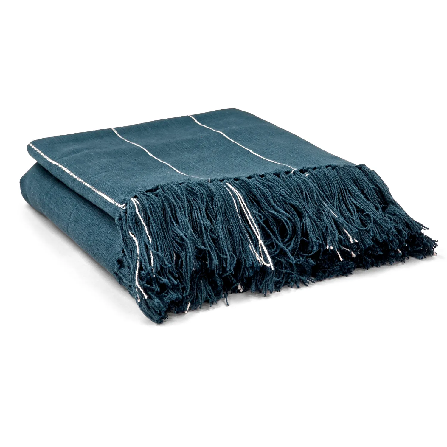 Throws - Cotton throw - Martina Stripe (blue/white)