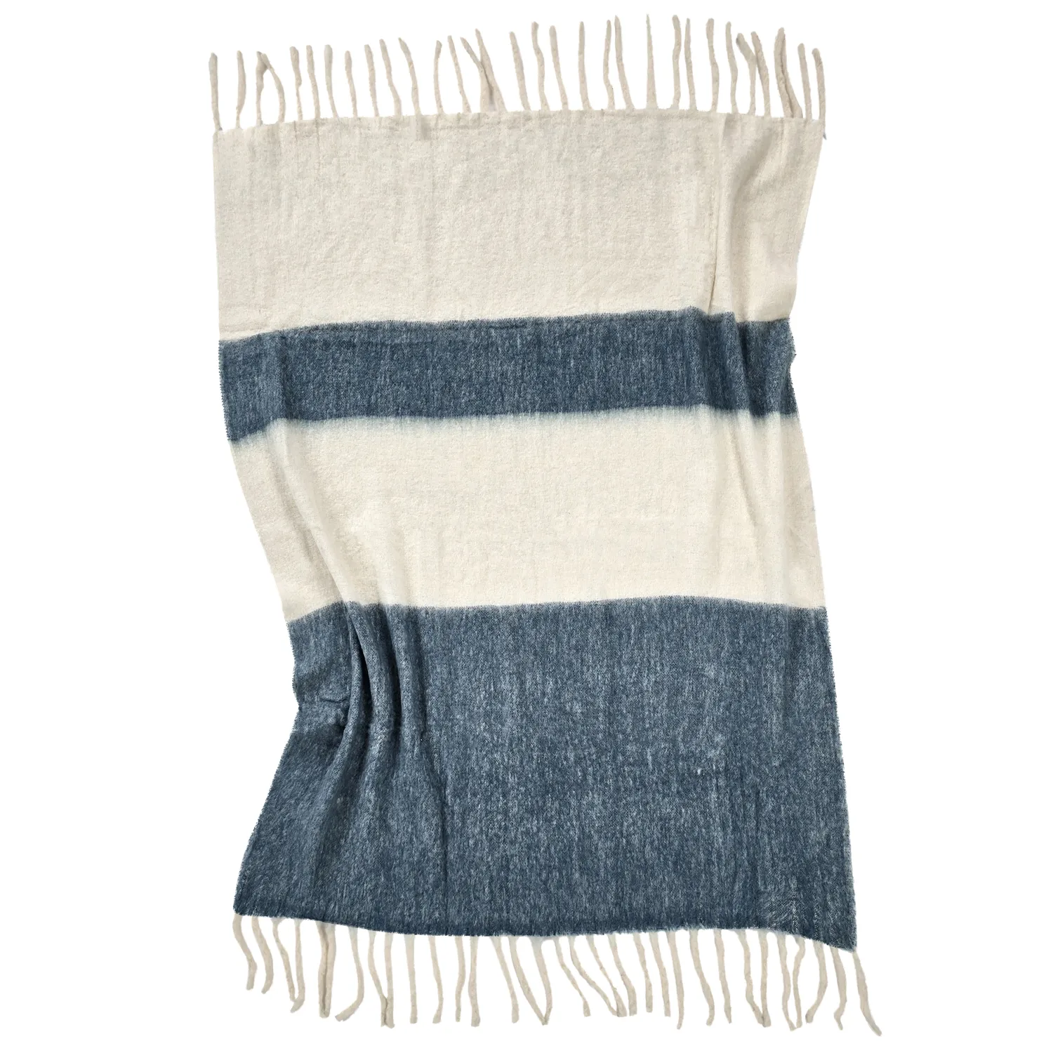 Throws - Plaid in wool mix - Carrie (blue)