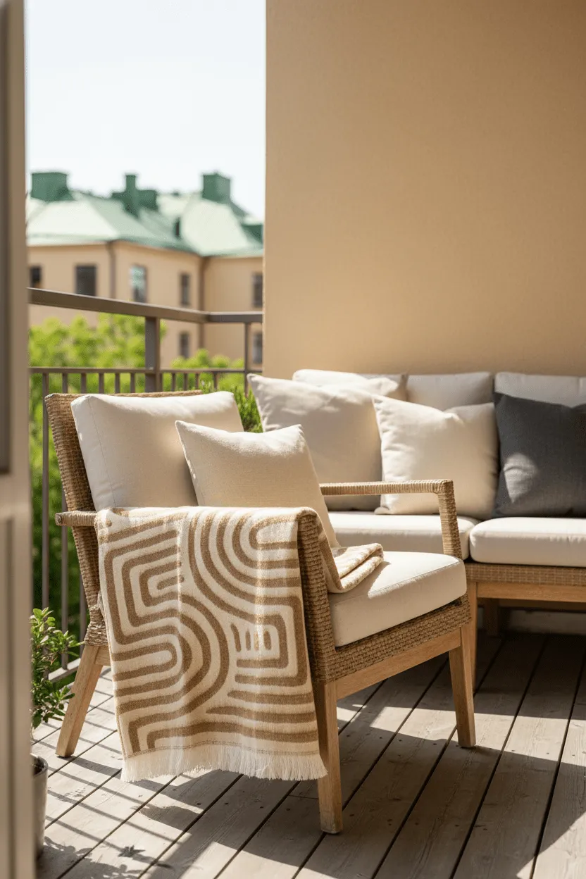 Throws - Wool blend throw - Melody (brown/beige)
