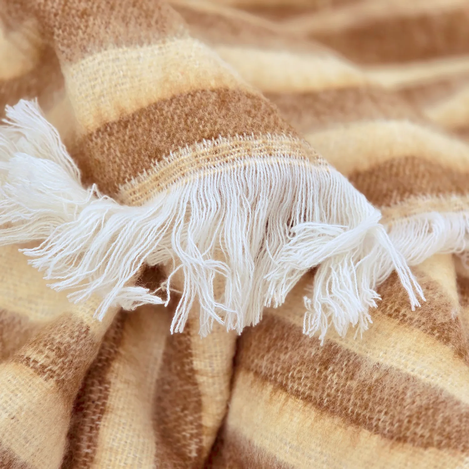 Throws - Wool blend throw - Melody (brown/beige)