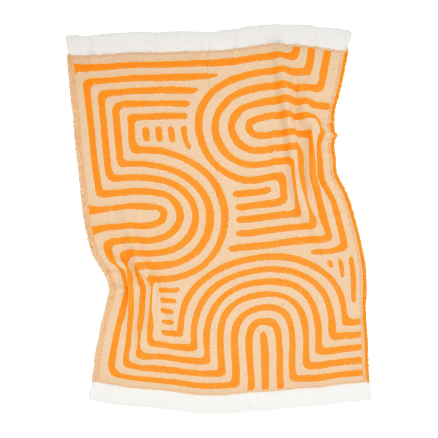 Throws - Wool blend throw - Melody (beige/orange)