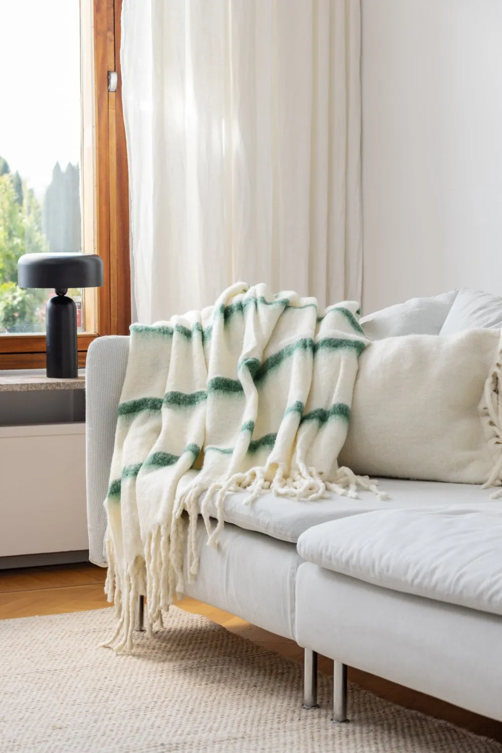 Throws - Plaid in wool mix - Miranda (green)