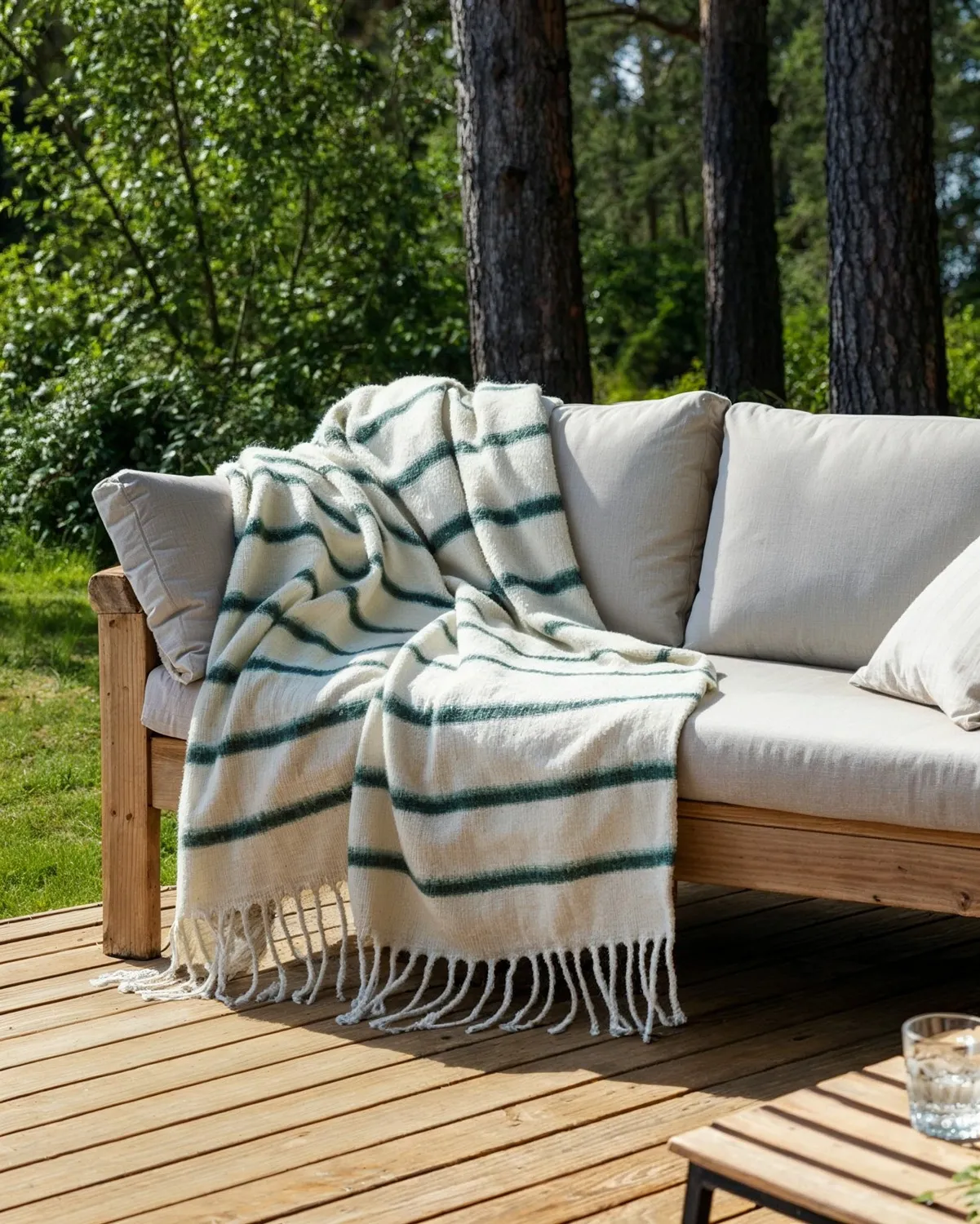 Throws - Plaid in wool mix - Miranda (green)