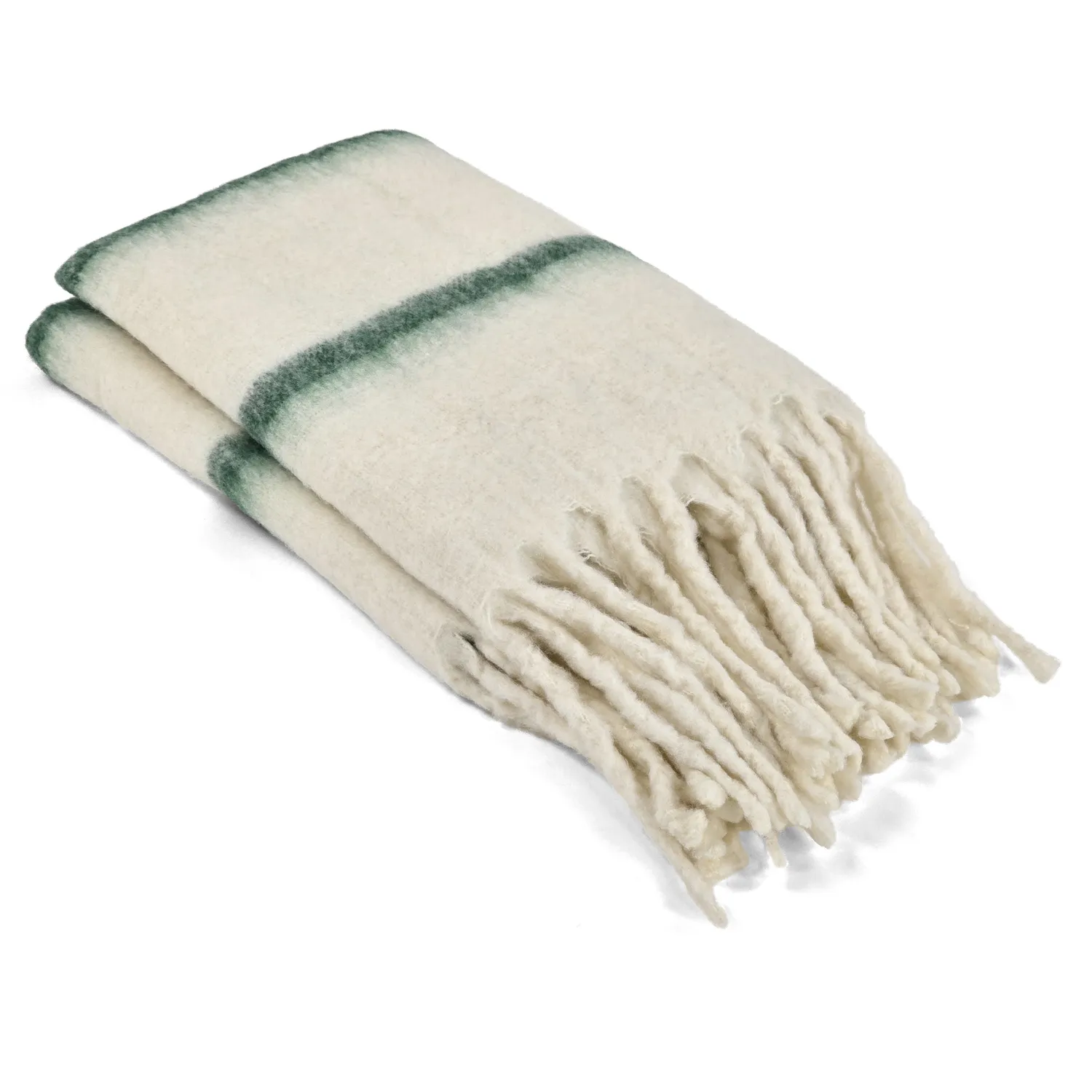 Throws - Plaid in wool mix - Miranda (green)
