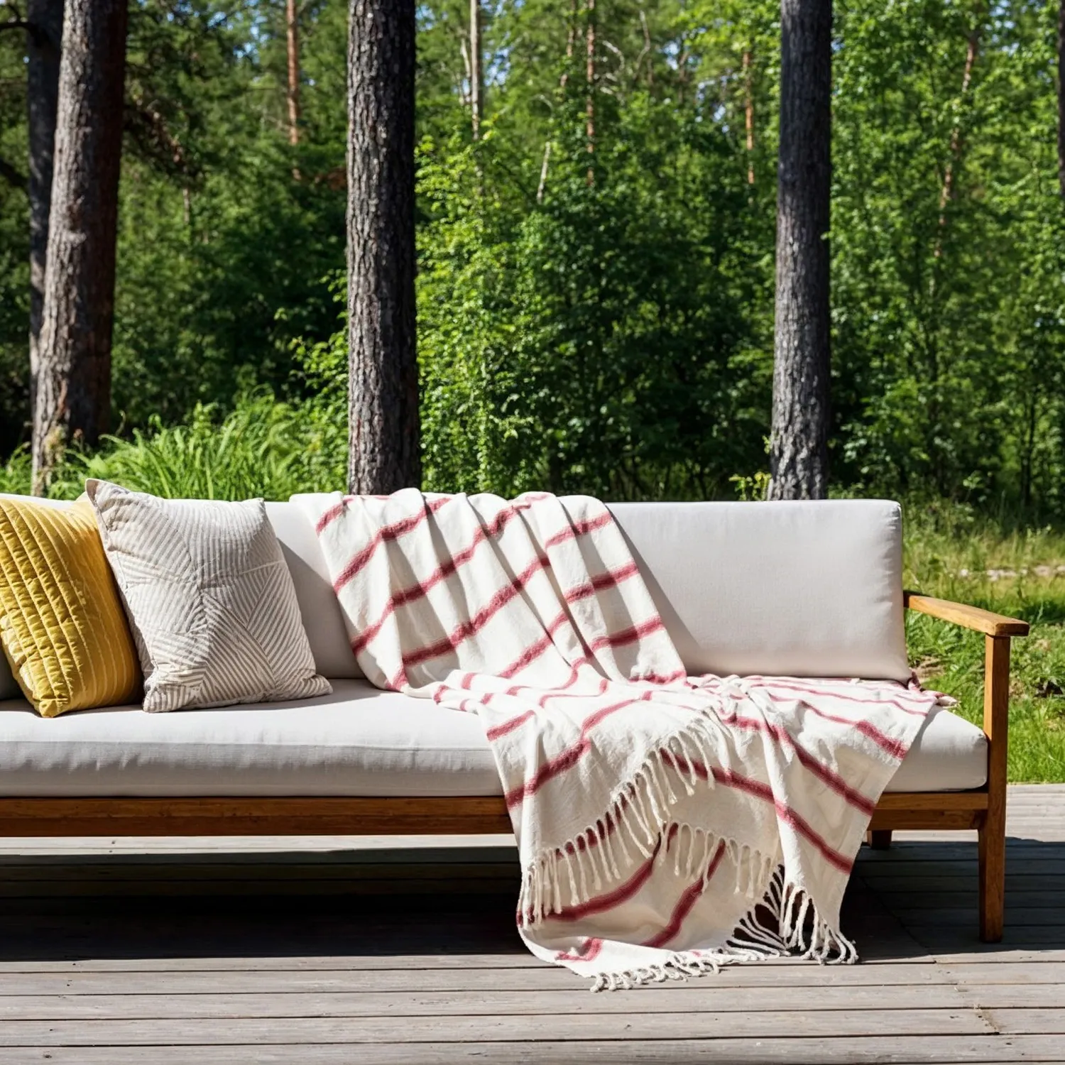 Throws - Plaid in wool mix - Miranda (pink)