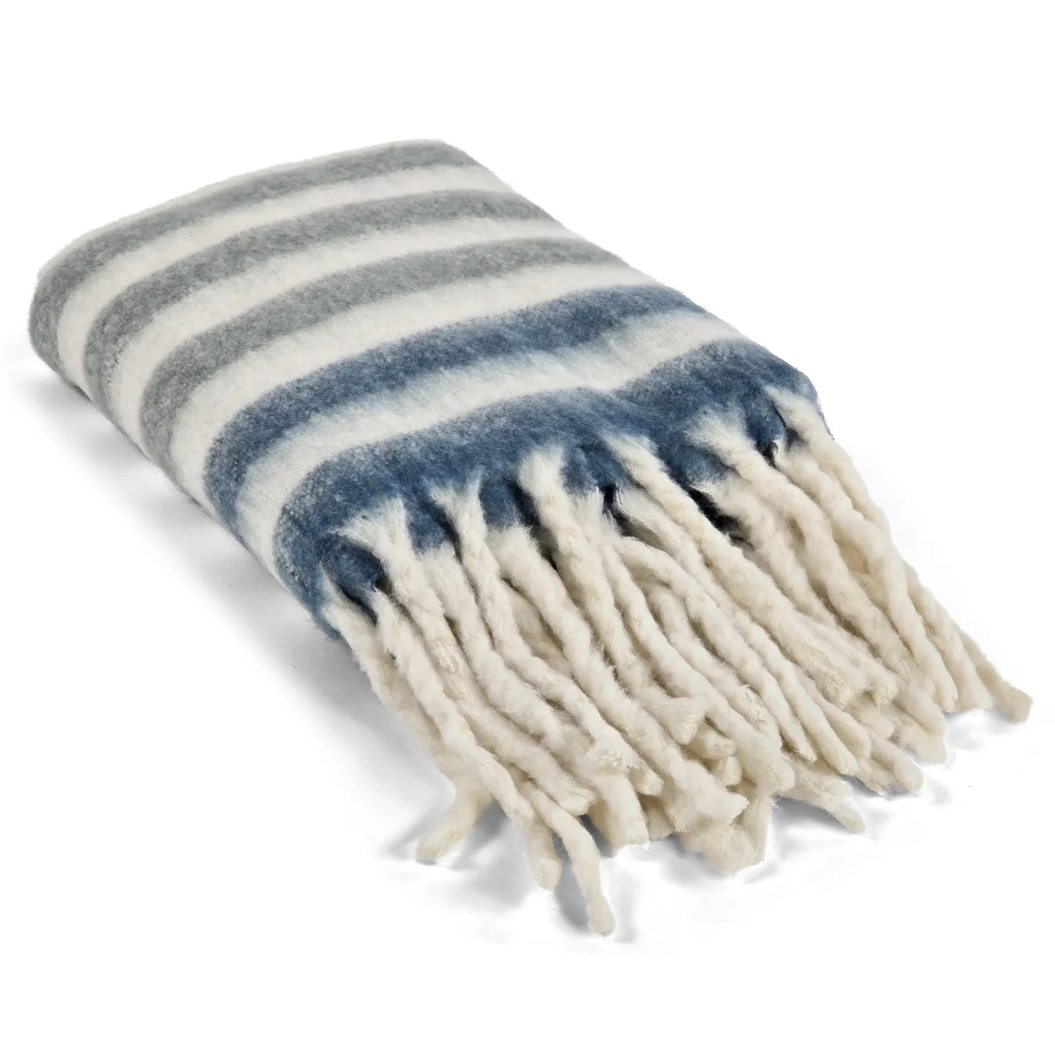 Throws - Plaid in wool mix - Monica (blue)