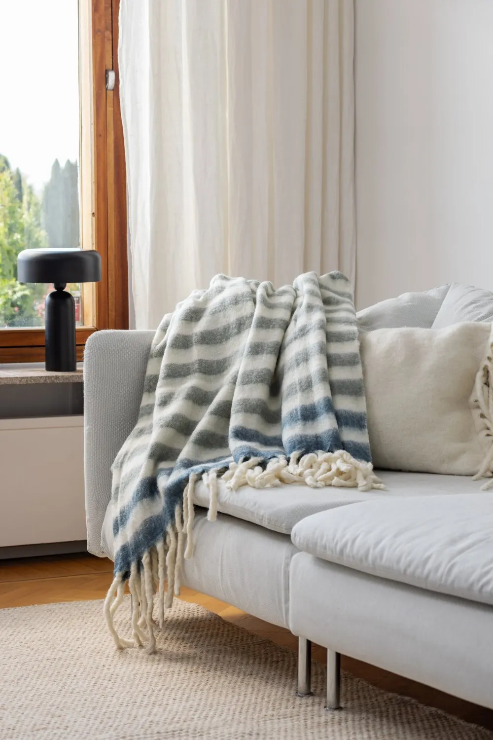 Throws - Plaid in wool mix - Monica (blue)