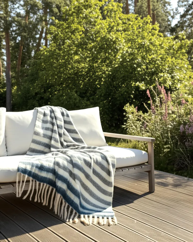 Throws - Plaid in wool mix - Monica (blue)