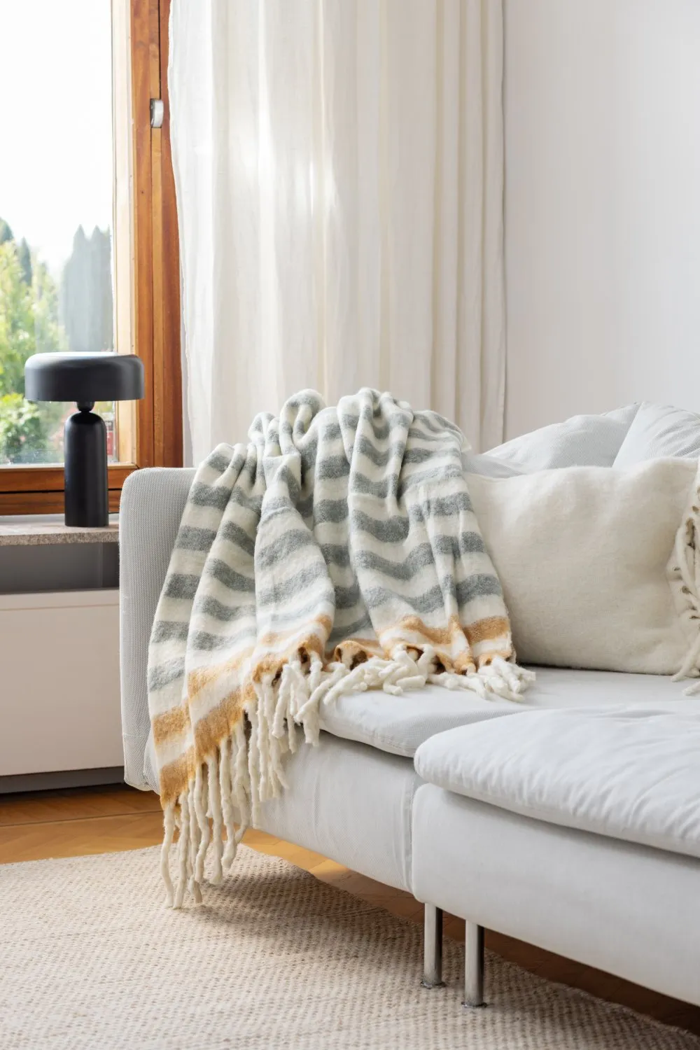Throws - Plaid in wool mix - Monica (yellow)