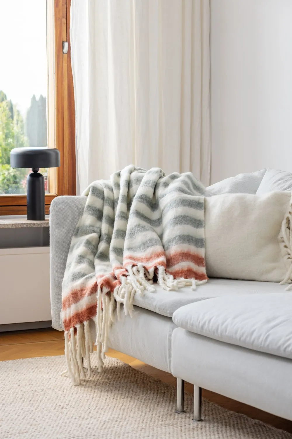 Throws - Plaid in wool mix - Monica (pink)