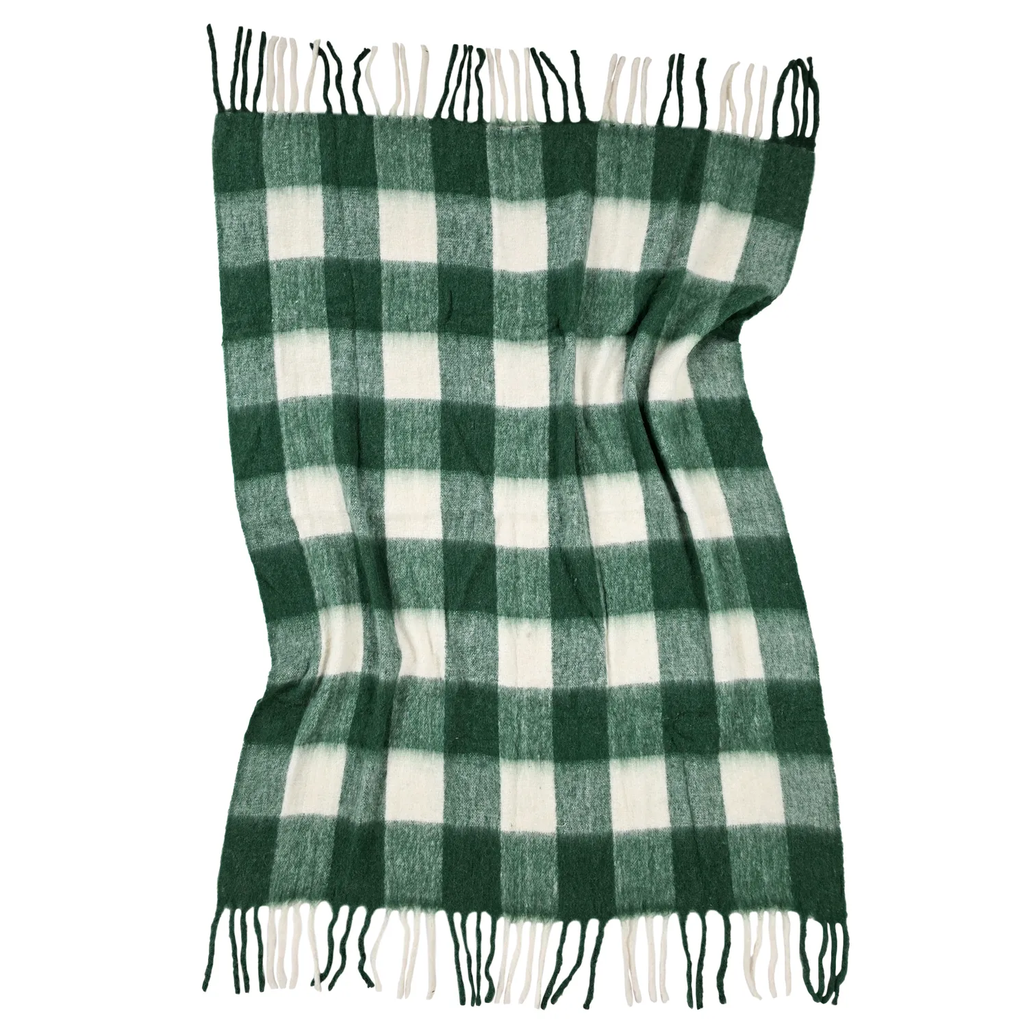 Throws - Plaid in wool mix - Phoebe (green)