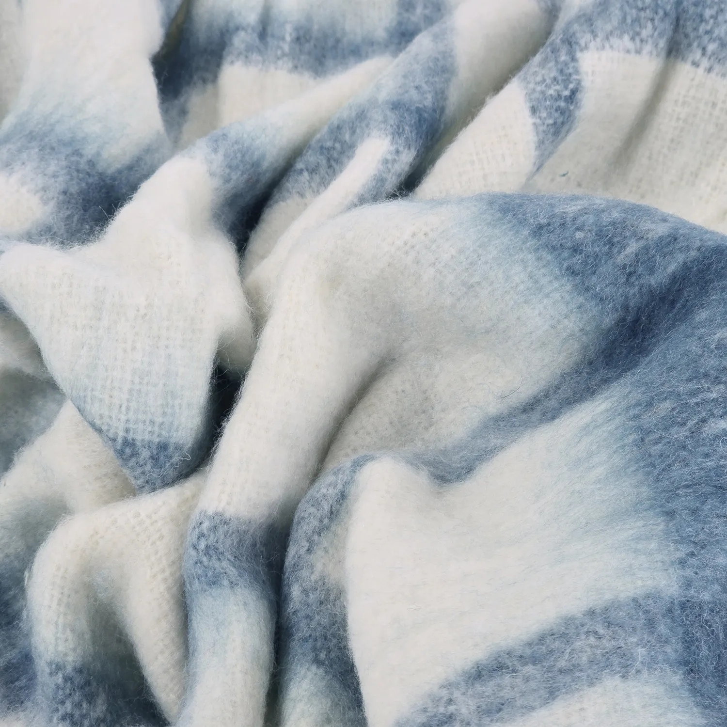 Throws - Plaid in wool mix - Rachel (blue)