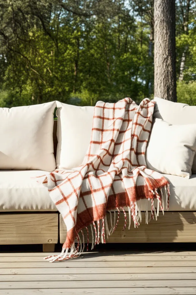 Throws - Plaid in wool mix - Rachel (pink)