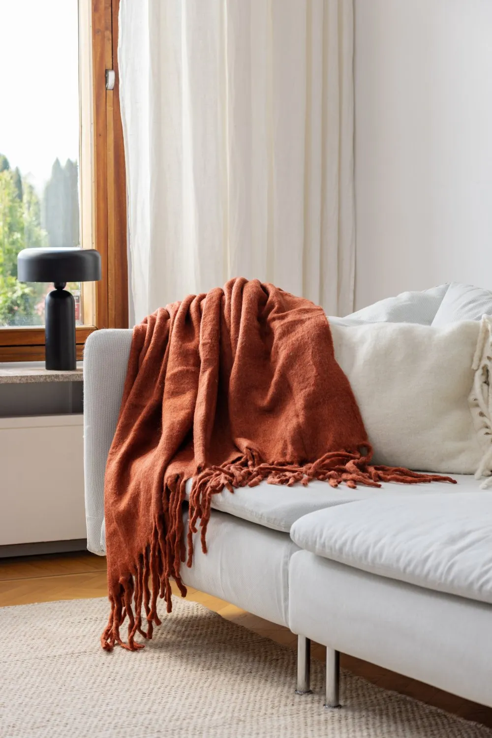 Throws - Plaid in wool mix - Samantha (copper)