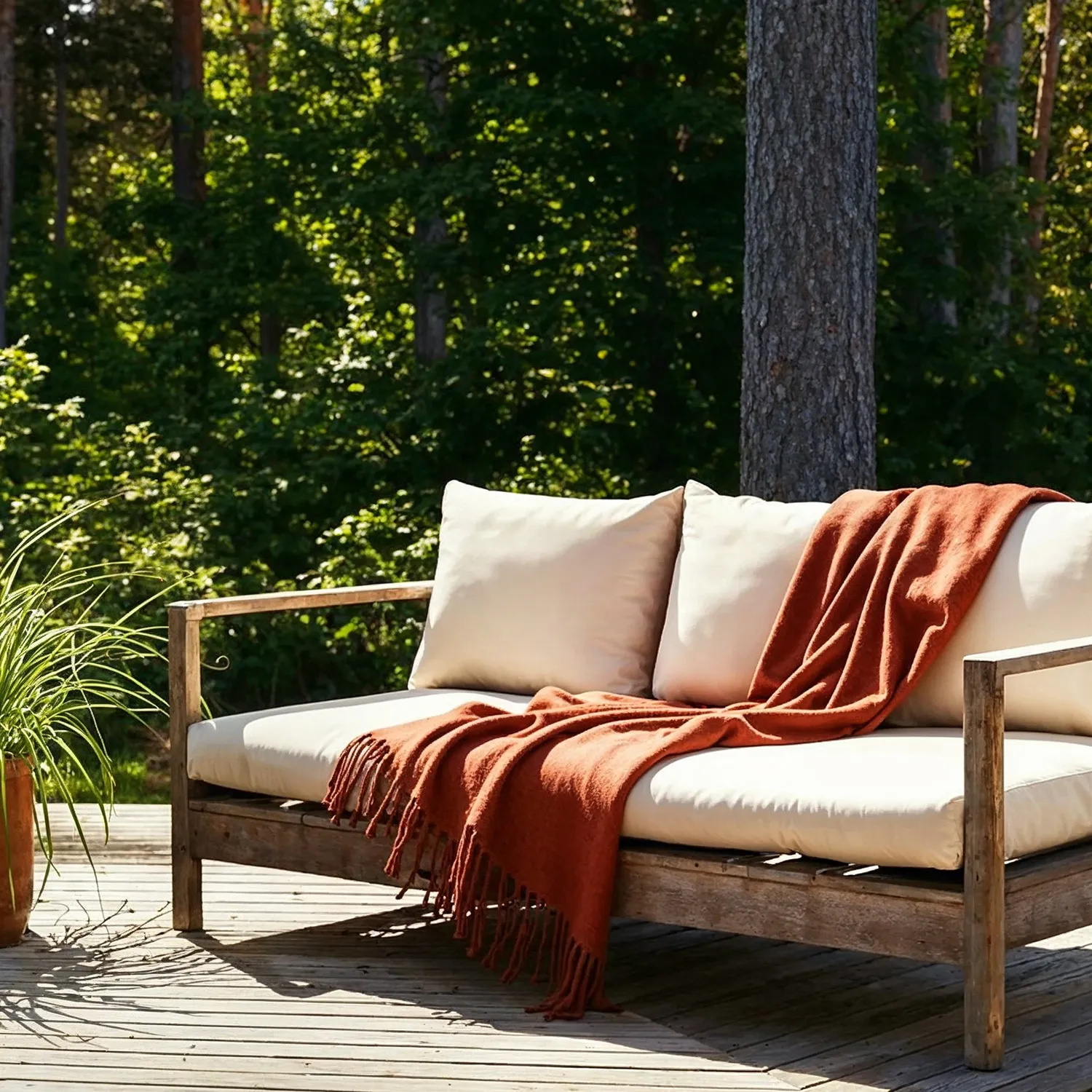 Throws - Plaid in wool mix - Samantha (copper)