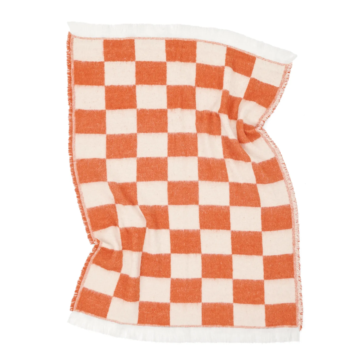 Throws - Wool blend throw - Audrey Check (pink/off white)