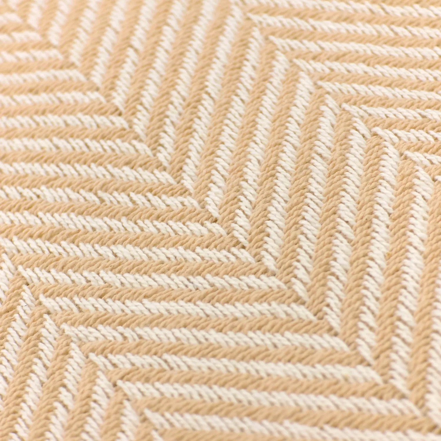 Throws - Cotton throw - Denisa Fishbone (beige/white)