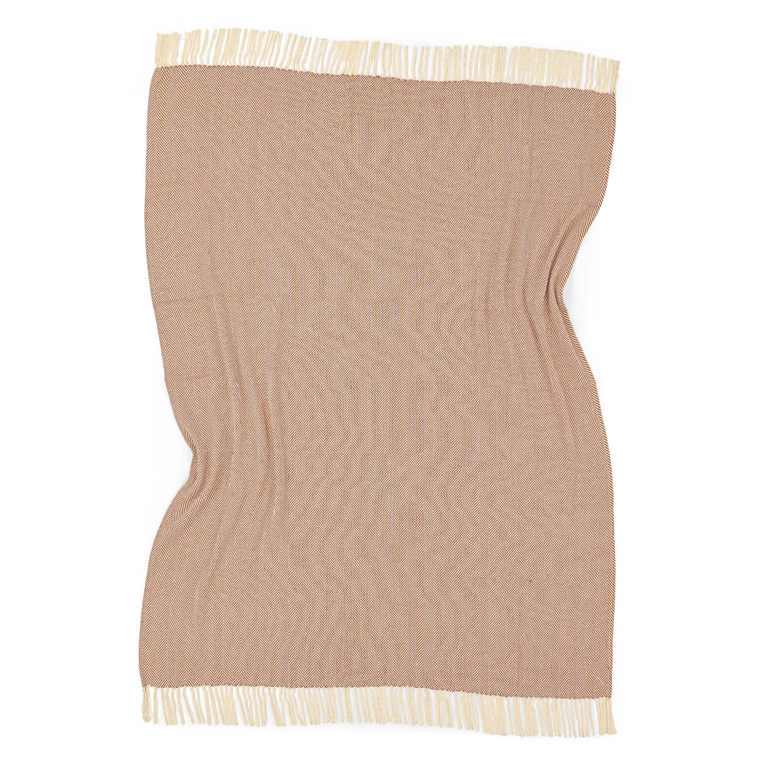 Throws - Cotton throw - Denisa Fishbone (brown/white)