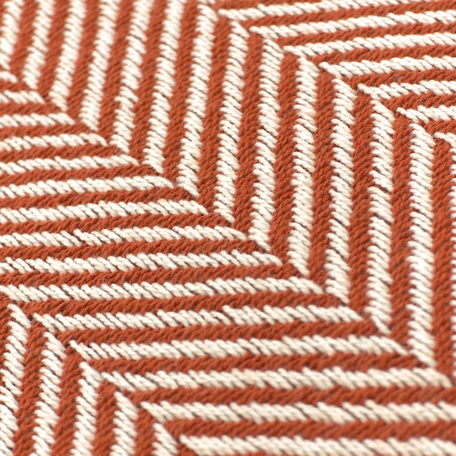 Throws - Cotton throw - Denisa Fishbone (brown/white)