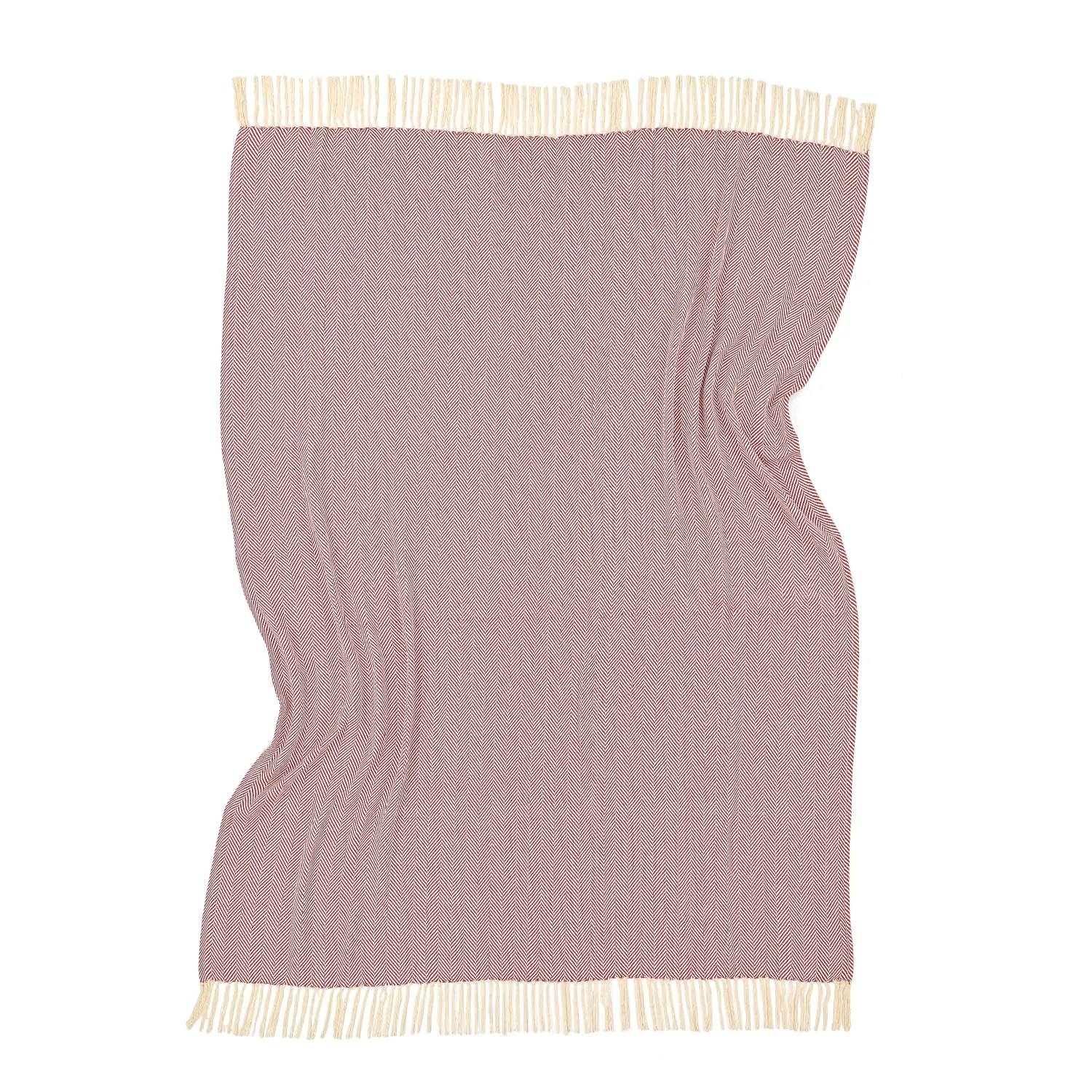 Throws - Cotton throw - Denisa Fishbone (red/white)