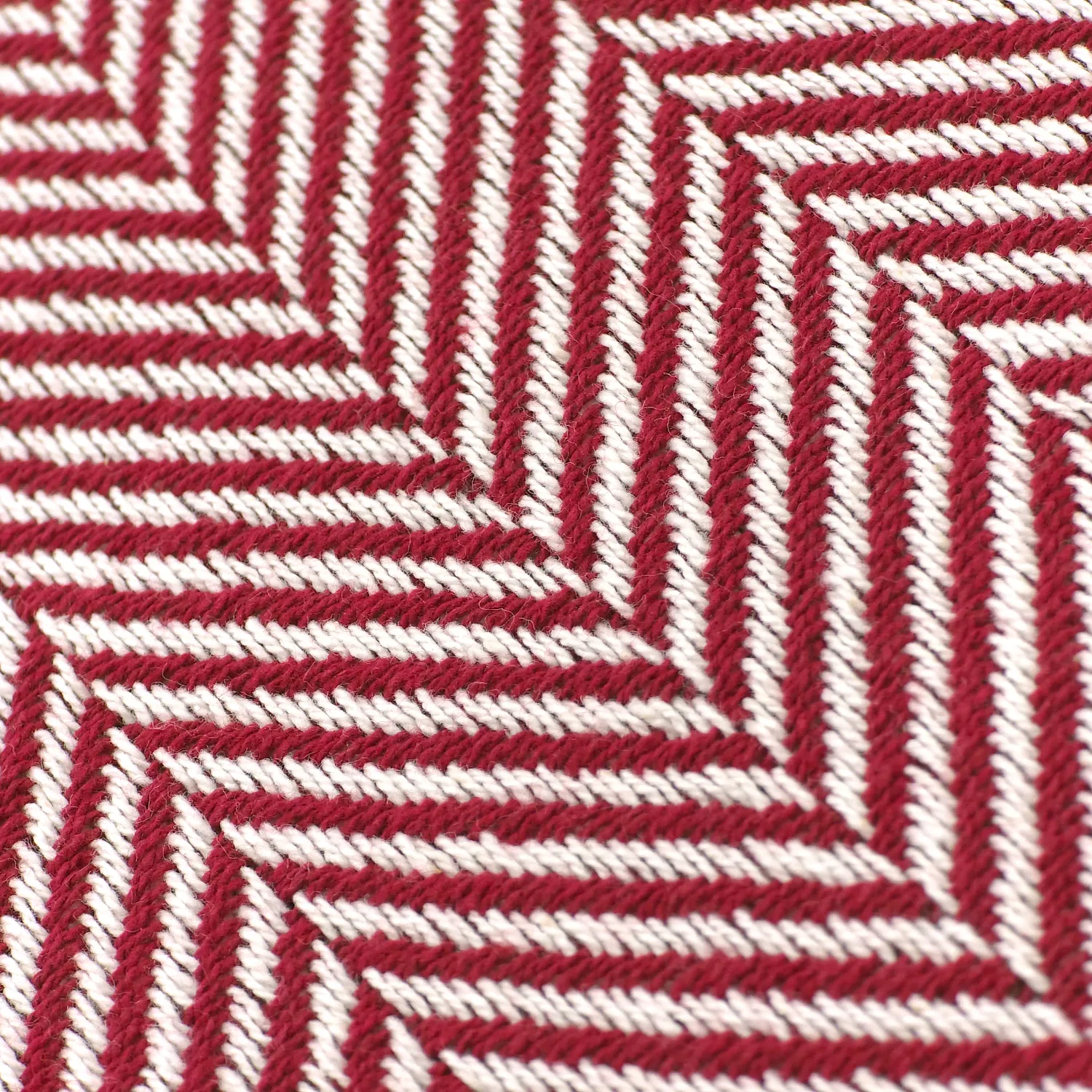 Throws - Cotton throw - Denisa Fishbone (red/white)