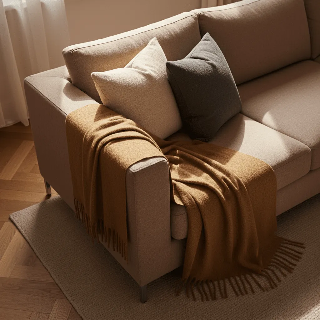 Throws - Wool blend throw - Samantha (brown)
