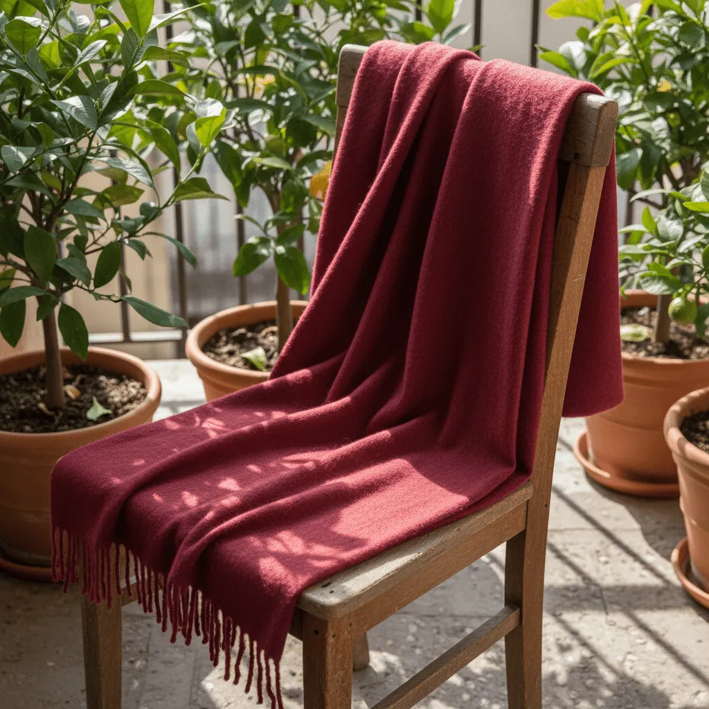 Throws - Wool blend throw - Samantha (dark red)