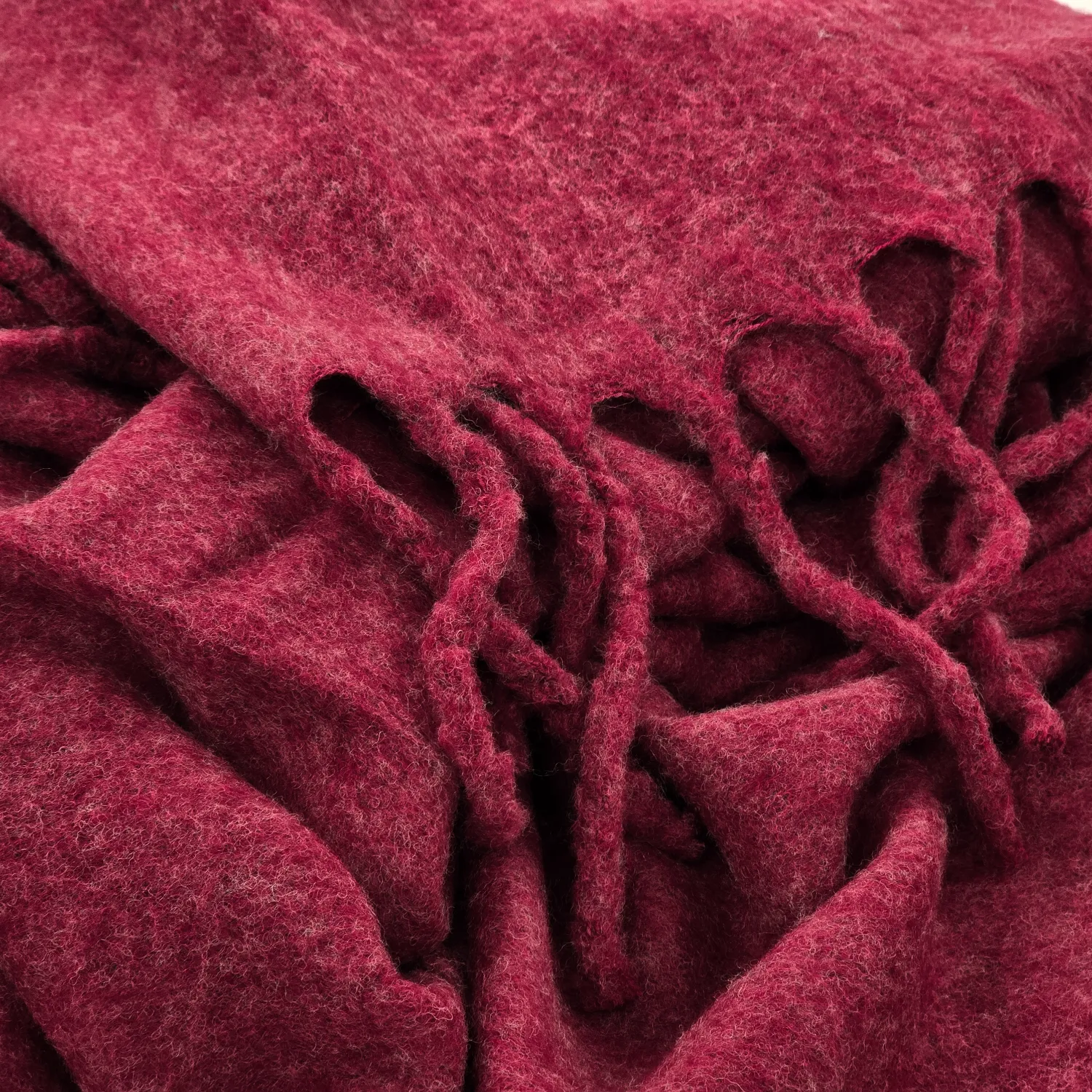 Throws - Wool blend throw - Samantha (dark red)