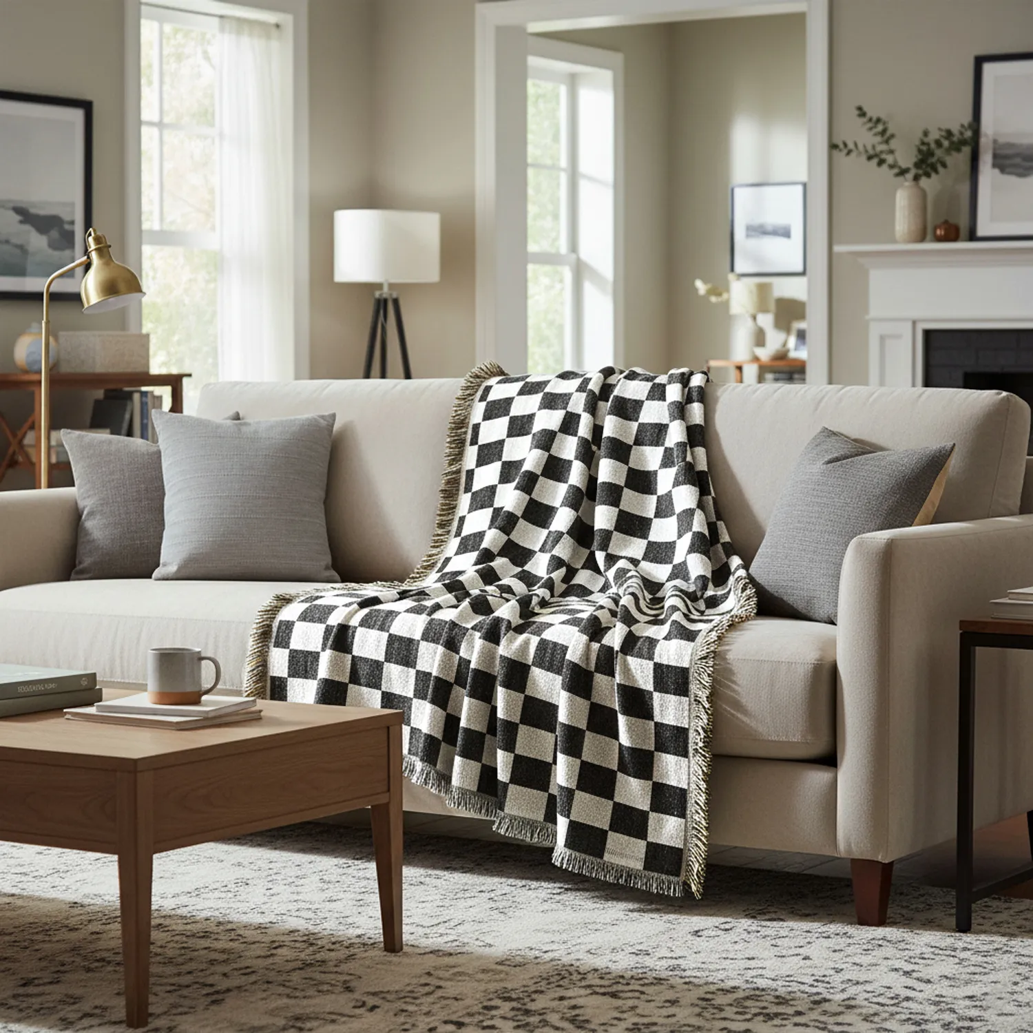 Throws - Wallace Tapestry Blanket (black/white)