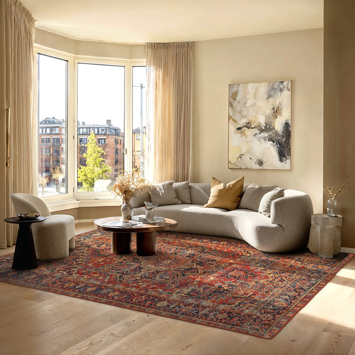 Flatweave rug - Anzali (red)