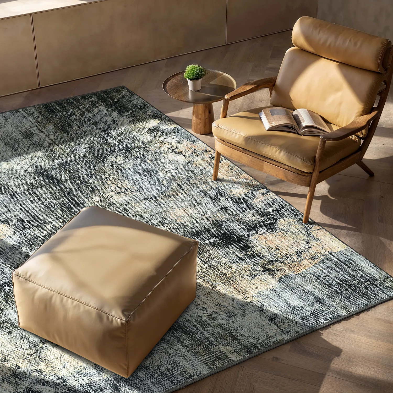 Flatweave rug - Bechar (black/multi)