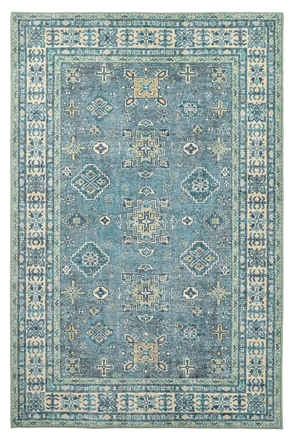 Flatweave rug - Benaluna (blue/green)