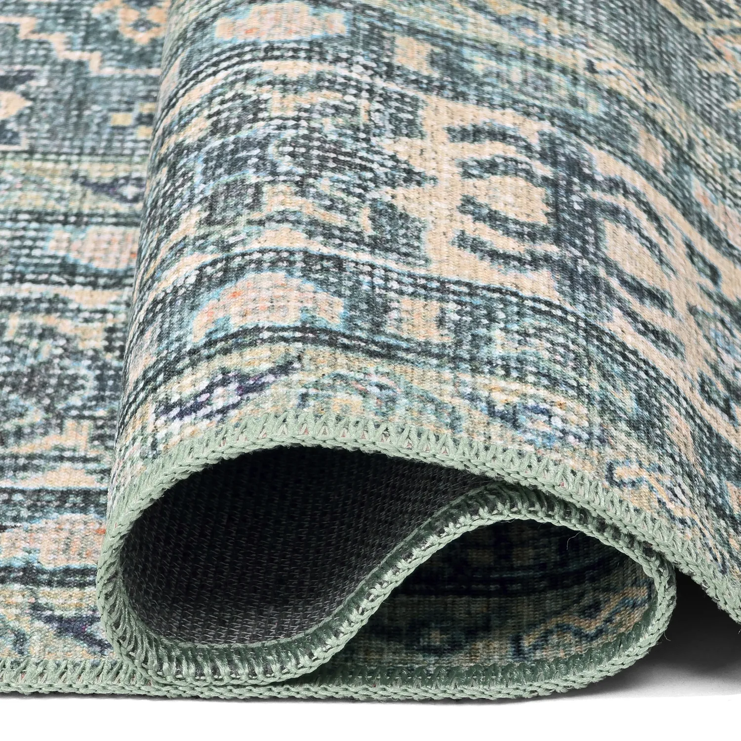 Flatweave rug - Benaluna (blue/green)