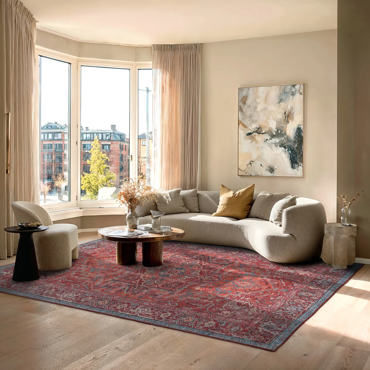 Flatweave rug - Birjand (red)