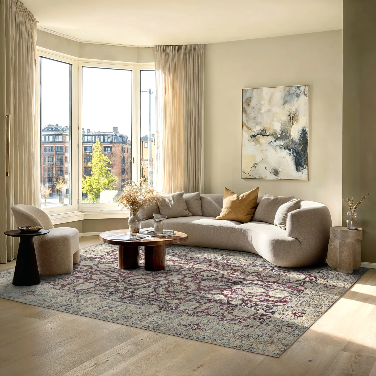 Flatweave rug - Delvar (red)