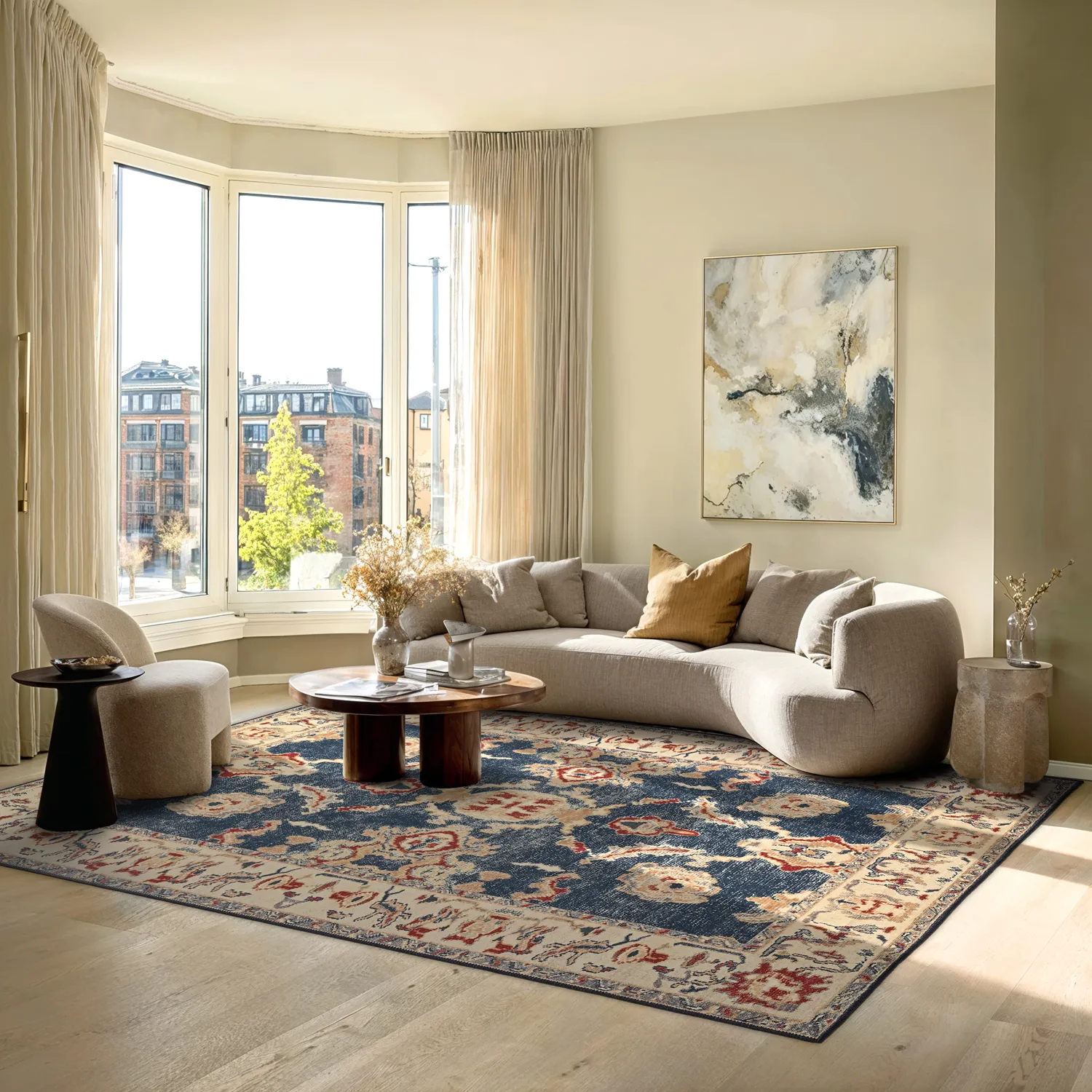 Flatweave rug - Fadarin (blue)