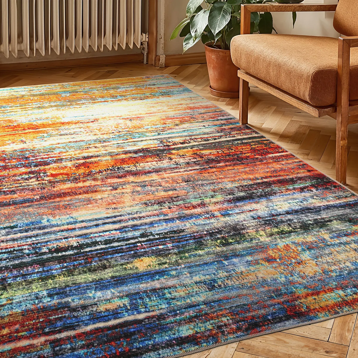 Flatweave rug - Kazea (orange/multi)