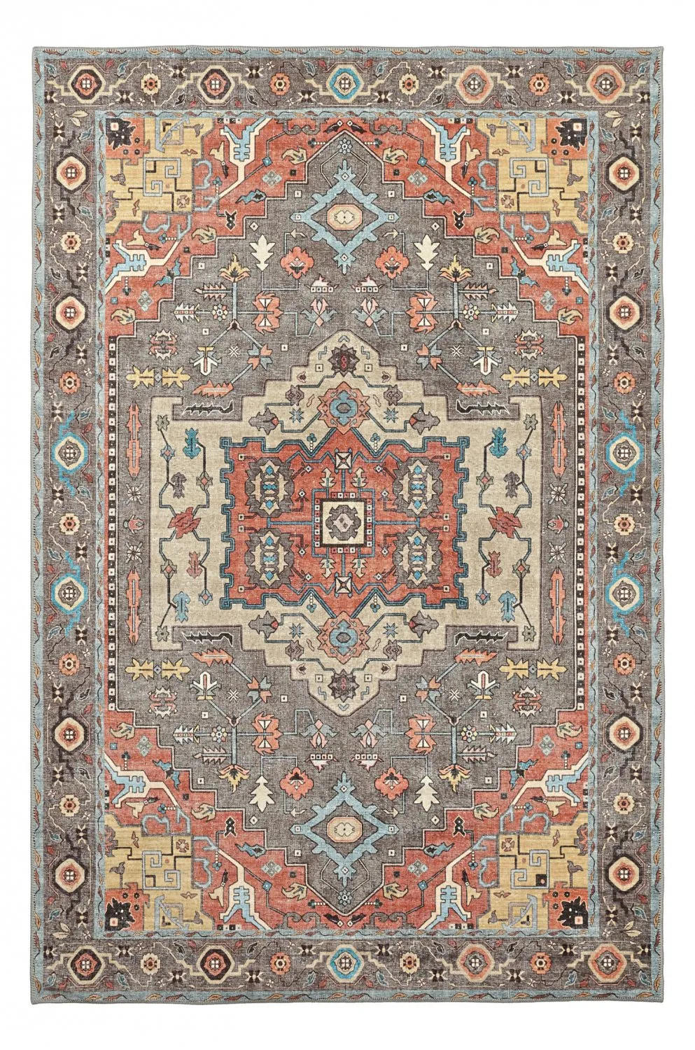 Flatweave rug - Kordava (grey/red)