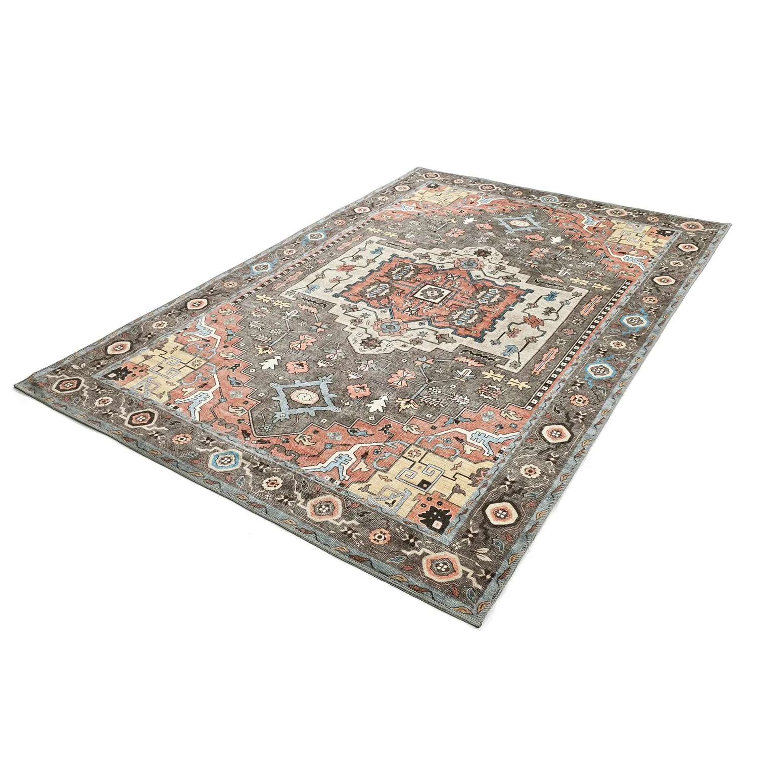 Flatweave rug - Kordava (grey/red)