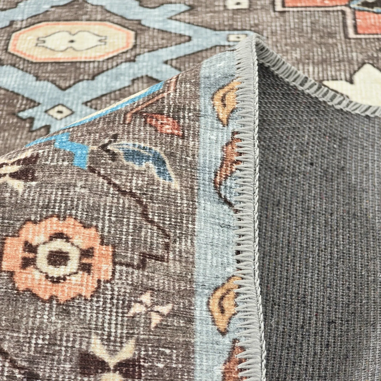 Flatweave rug - Kordava (grey/red)