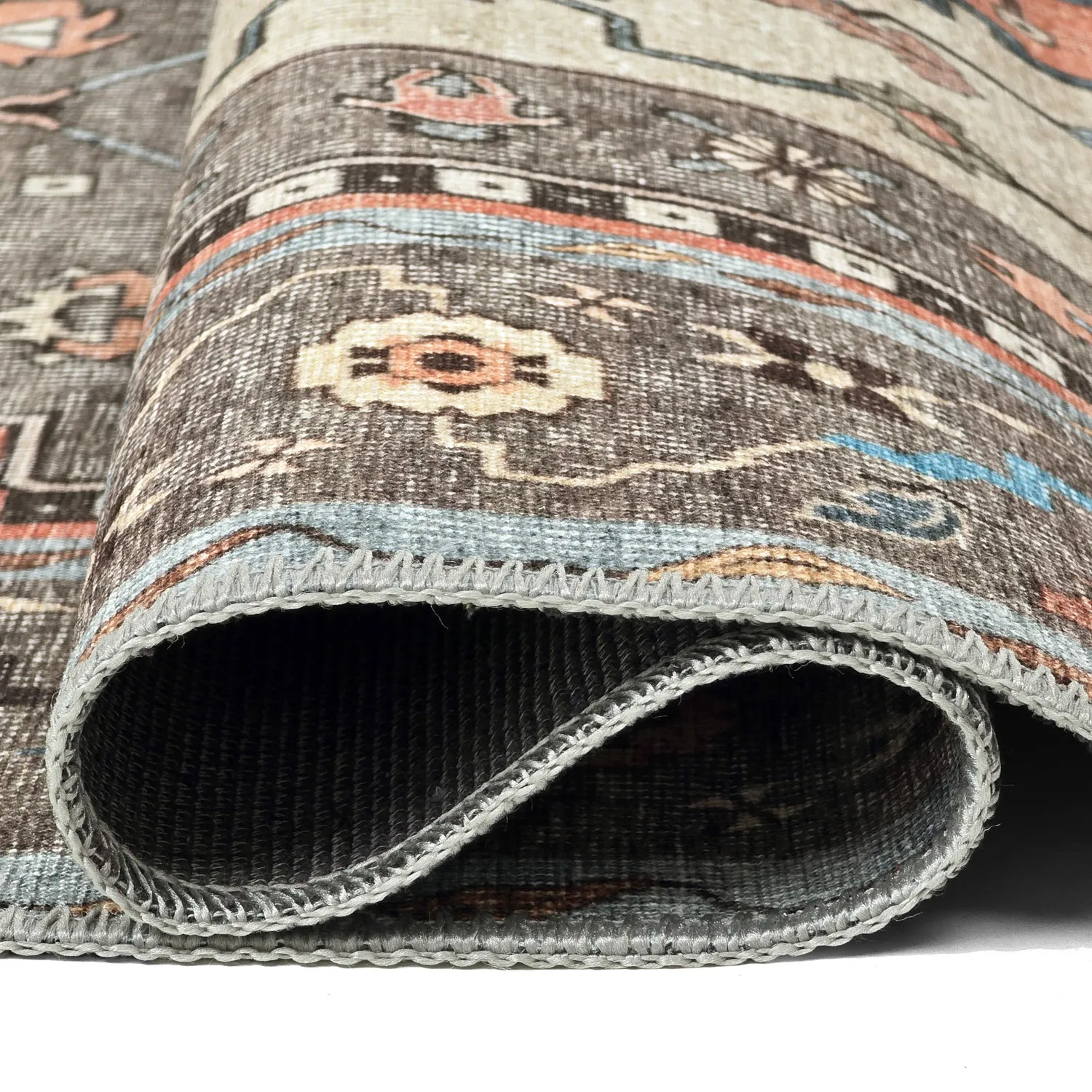 Flatweave rug - Kordava (grey/red)