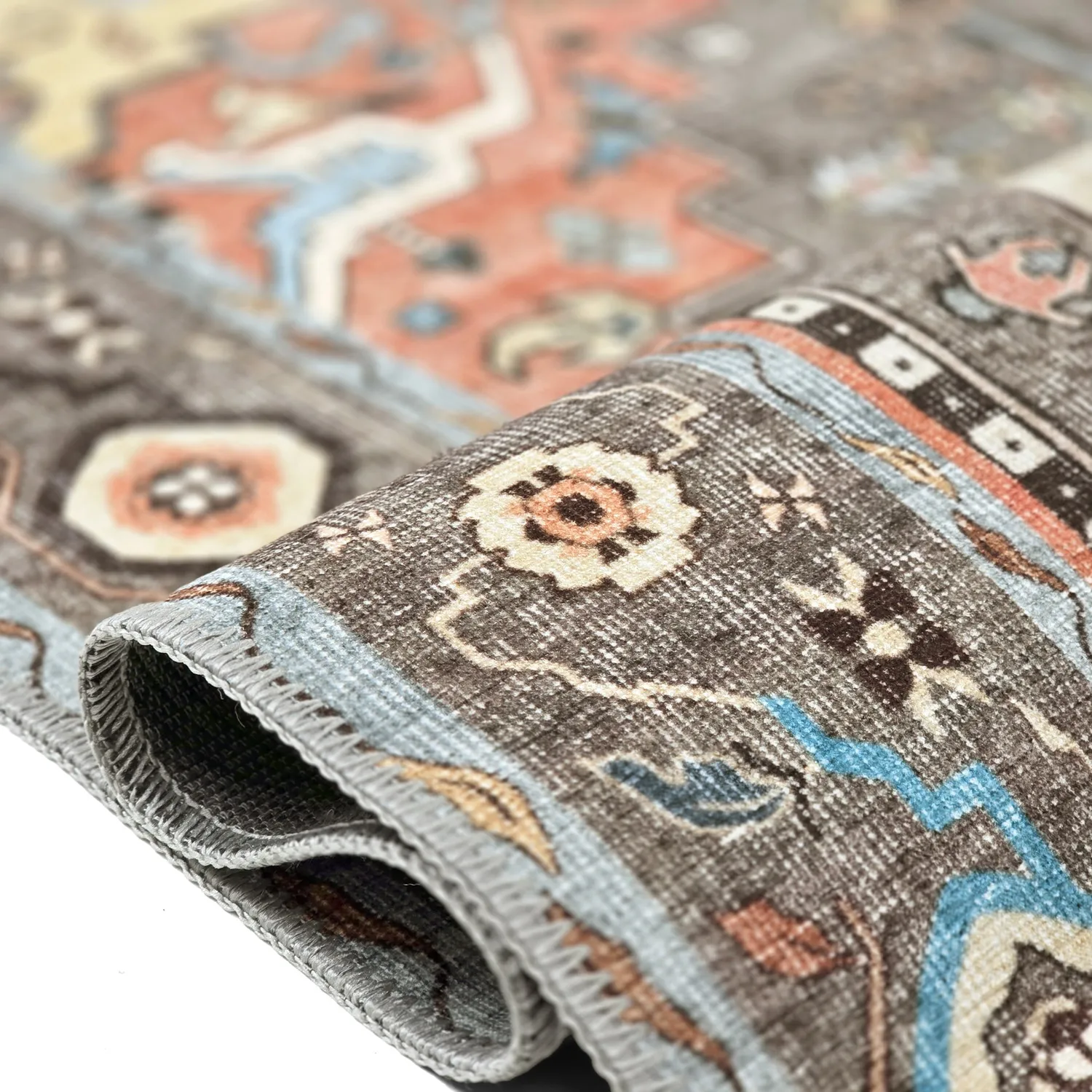 Flatweave rug - Kordava (grey/red)