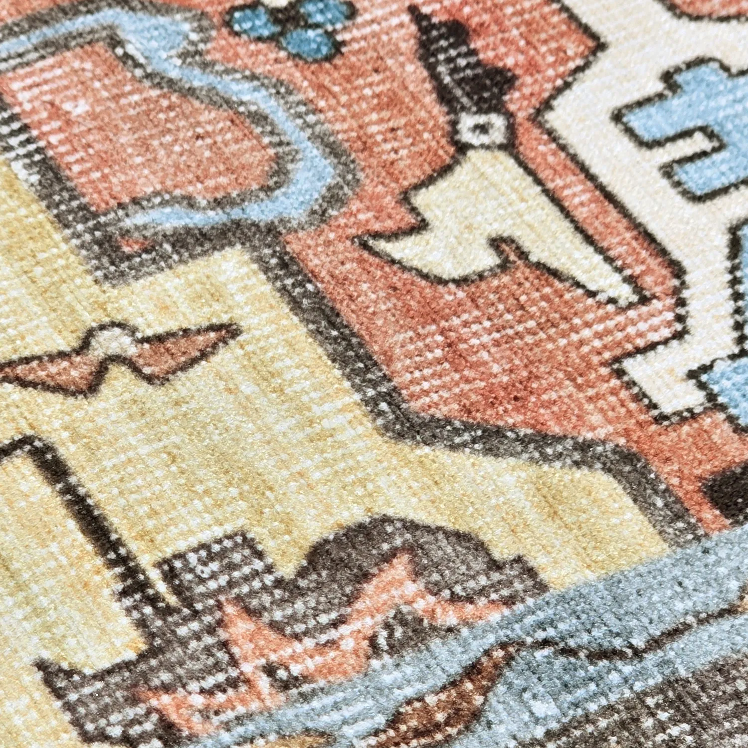 Flatweave rug - Kordava (grey/red)