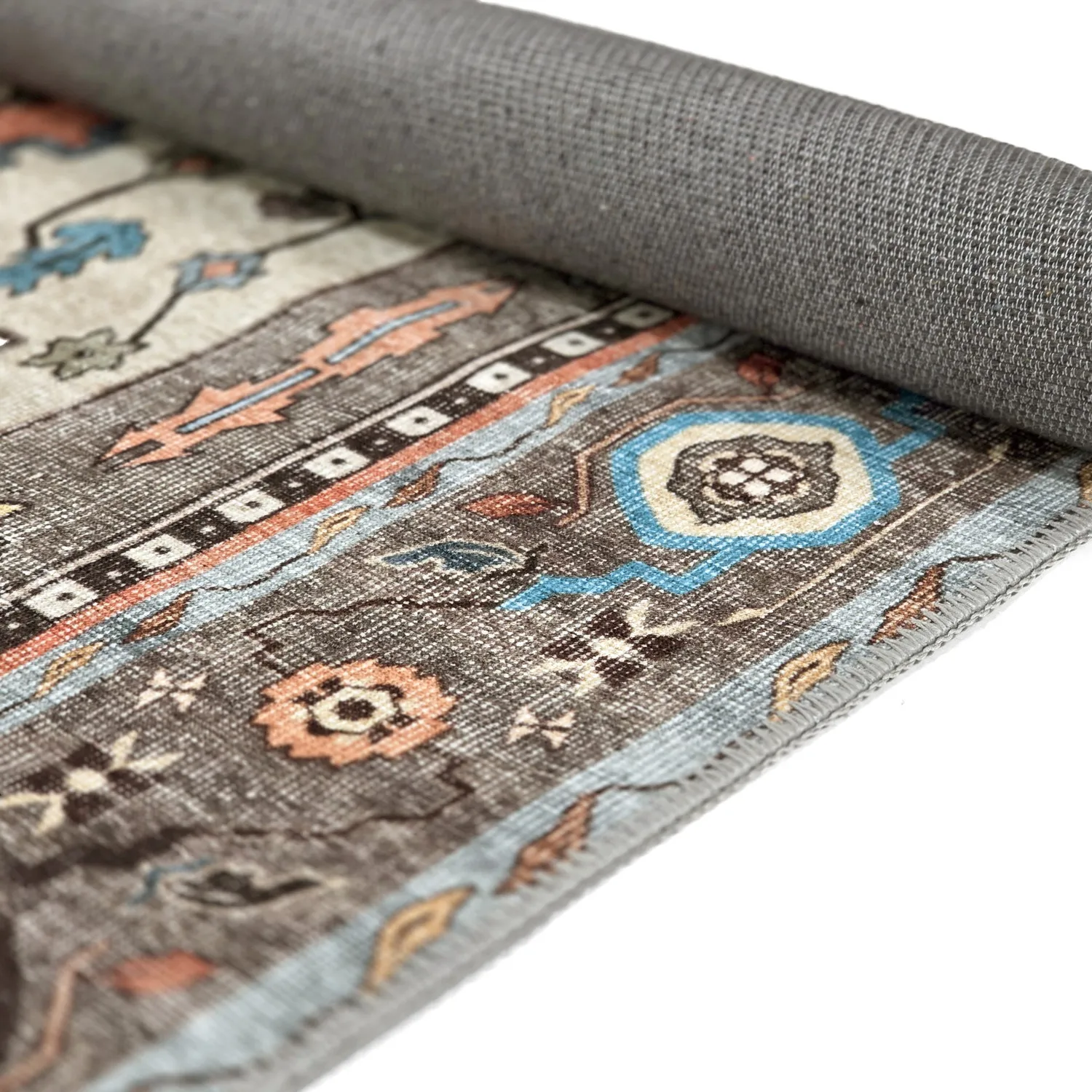 Flatweave rug - Kordava (grey/red)